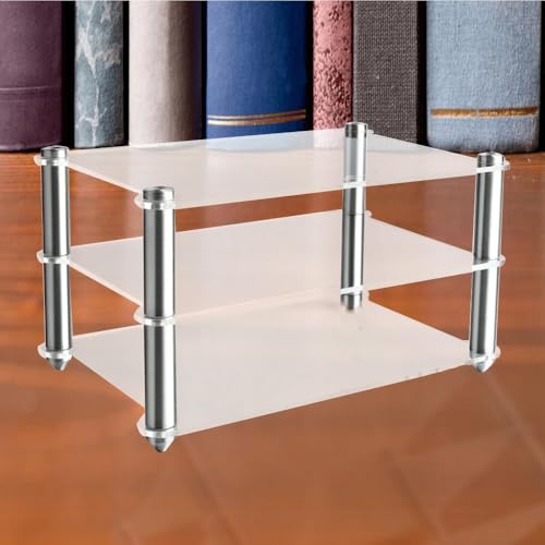 Mueble de escritorio transparente para rack HiFi y altavoces de torre AV 2