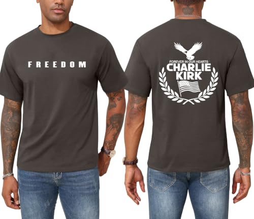 KESIHAN Men's Freedom Shirt American Patriotic Graphic Tee Darkgray