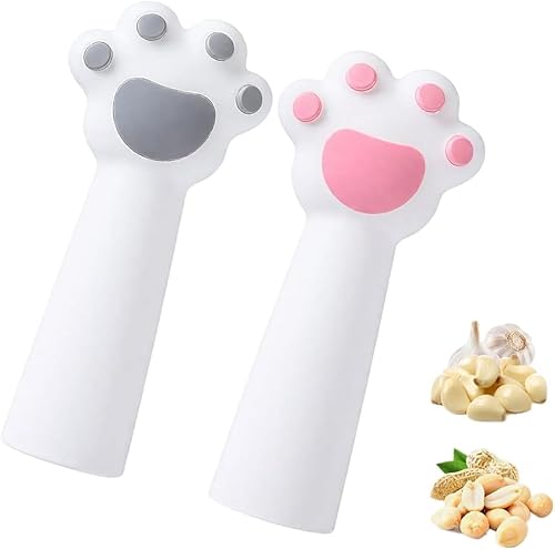2pcs cat paw garlic peeler, silicone peeling tube roller for