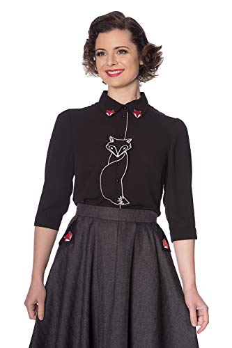 Dancing Days Camisa Banned Foxy Zorro Retro Vintage Rockabilly 1950 - Negro (XL)