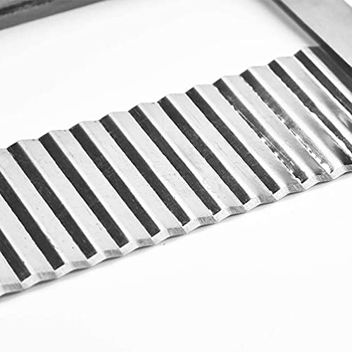 Image of Crinkle Cutter Knife for Potato, French Fries & Vegetables | Stainless Steel Wavy Blade Slicer with Wooden Handle | Multipurpose Cutter for Chips, Fruits, Soap & Garnishing | 1 PCS
