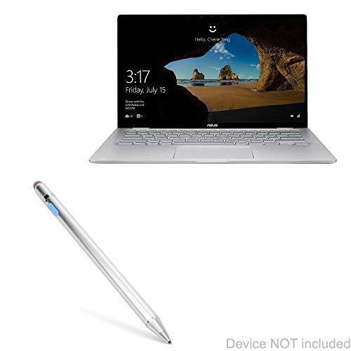 BoxWave Stylus Pen Compatible with ASUS Q406 (Stylus Pen AccuPoint Active Stylus, Electronic Stylus with Ultra Fine Tip for ASUS Q406 - Metallic Silver