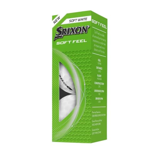Srixon Soft Feel Golf Balls (Soft White, 3pk) 1 Sleeve
