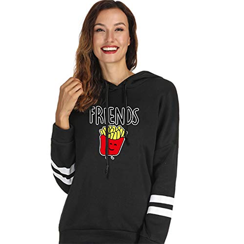 Aganmi Best Friend Matching Hoodies For Women, Matching 2 Sweatshirts Gifts For Friends, Funny Graphic Food Clothing, Black,M #TOP2