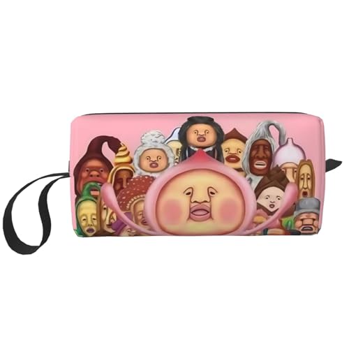 For こびとづかん(5) 化粧ポーチ メイクボックス 化粧品収納 コスメポーチ 洗面用具 収納ケース トラベルバッグ バニティー 手提げ 便利 大容量 出張 旅行用 自宅用 キャラクター 6*9*20cm