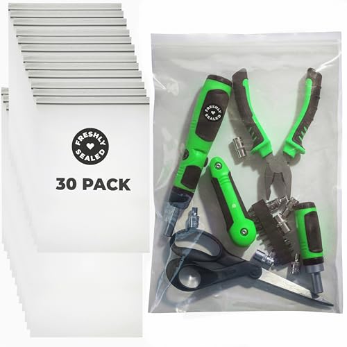 Freshly Sealed - 30 Pack Heavy Duty 6mil Thick Zip Bags Size 10 x 12