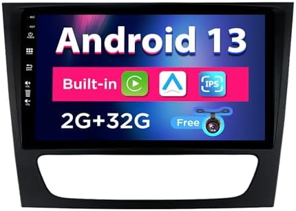 SXAUTO Android 12 IPS Car Stereo For Benz E-Class W211 (2003-2009) /C219 CLS-Class (2004-2009) - 2G+32G - Wireless CarPlay/Android Auto - Rear Camera Free - 9 Inch 2 Din -DAB Steering Wheel Fast-boot