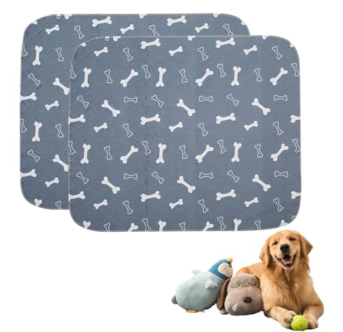 Geyecete Empapadores Reutilizables Lavables para Perros,60 * 90cm Alfombras de adiestramiento Ultraabsorbente para Perros,Almohadillas para Cachorro,Training Pads para Mascotas-GIRS-S-2 Piezas