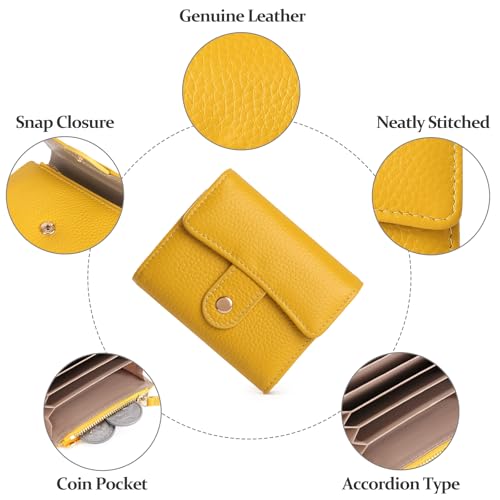 Image of GOIACII Women's Credit Card Holder RFID Blocking Genuine Leather Yellow