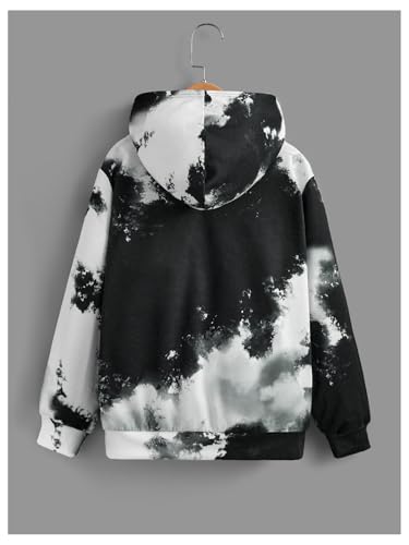 SweatyRocks Boy's Tie Dye Graphic Hoodies Long Sleeve Sweatshirt Pullover Tops2