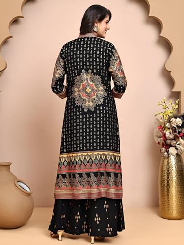 Image of Women Viscose Rayon Kurta Pant Set | Orange Straight Embroidery Kurta with Pant | Soft Breathable Fabric | Regular Fit | Ethnic Wear for Office, Casual & Festive Use