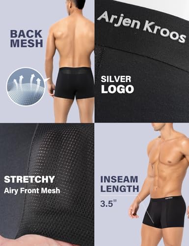Arjen Kroos Mens Boxer Briefs Sexy Modal Mesh Underwear with Pouch Moisture Wicking Breathable Trunks 4 Pack3