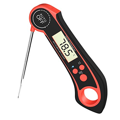 Waterproof Digital Instant Read Meat Thermometer with 4.6” Folding Probe Backlight & Calibration Function for Cooking Food Candy, BBQ Grill, Liquids,Beef