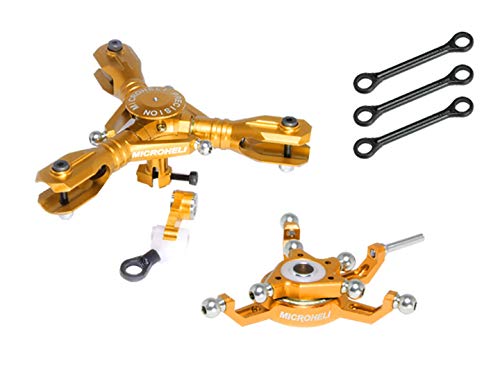 Microheli CNC AL/Plastic Triple Blade Conversion Set (Gold) - Blade 230S / 230S V2 / 250 CFX
