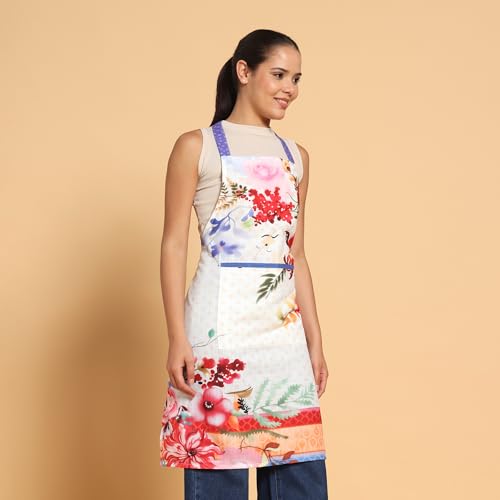 Image of ishro home Premium Apron for Kitchen Cotton | Luxury Kitchen Apron with Large Front Pocket | Adjustable Fit | Stain-Resistant, Machine Washable |