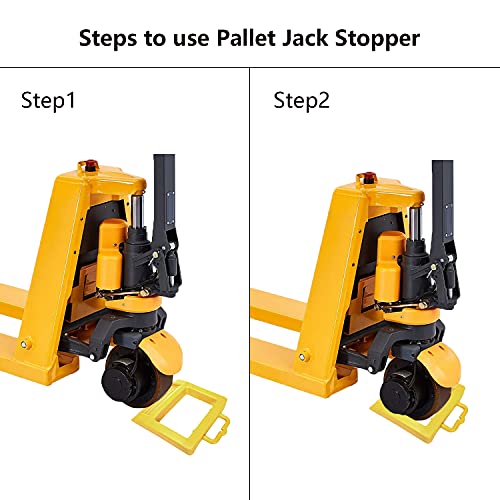 Image of Homeon Wheels 2 Pack Pallet Truck Chock Heavy Duty Pallet Jack Stopper 14.2 inch Length x 11.6 inch Width x 2 inch Height