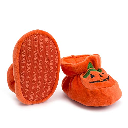 Newborn Baby Boys' Girls' Halloween Pumpkin Bootie Soft Soles Infant Crib Shoes3