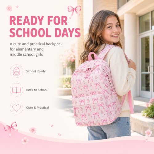 Image of BTOOP School Backpack for Teens Large Cute Bookbag Lightweight 15.6 inch Laptop Bag for Girls Women Casual High School College