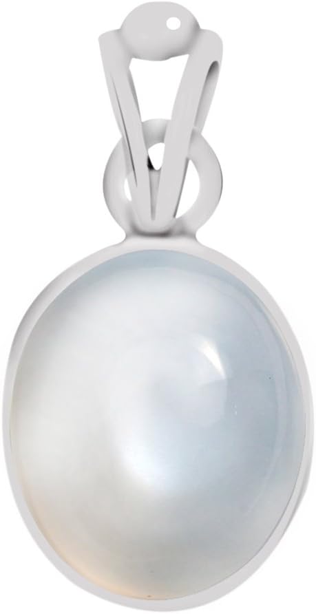ClaraCertified Moonstone 6.5cts or 7.25ratti Silver Pendant for Men & Women