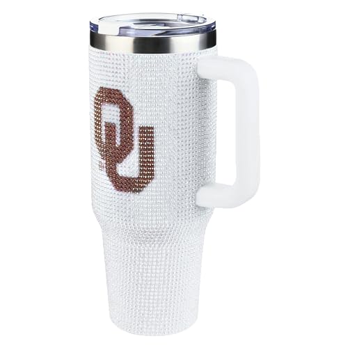 Image of The Memory Company Officially Licensed 40oz White Bling Game Day Tumbler, University of Oklahoma