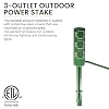 Go Green Power GoGreen Power 18/2 18-ft 3-Outlet Outdoor Power Stake, Green (GG-36004)