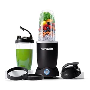 Nutribullet Pro 1200, Elektrischer Mixer, Zerkleinerer, Smoothie Mixer, Multifunktionsmixer, 1200w Leistung, 700ml und 900ml Gläser, schwarz, NB120MB
