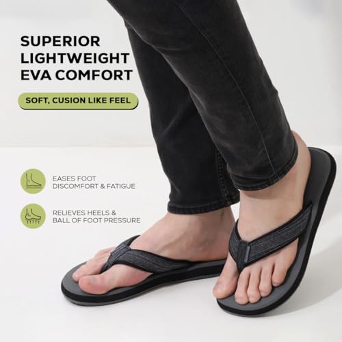 Image of NoStrain Men's Canvas Slippers, Flip Flops & Chappal - Angular Fit