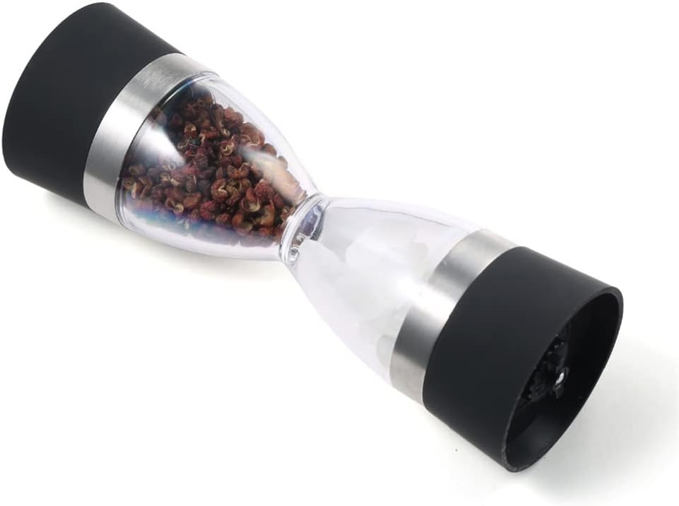 Manual Pepper Mill Grinder 2 in 1 Hourglass Design Pepper Salt Spice Grind Tool Acrylic mills BBQ Tool Kitchen Accessaries
