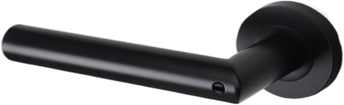 304 Stainless Steel Door Lock Indoor Bathroom Keyless Handle Universal Household Black Three-bar Hand(Brushed -with Key)