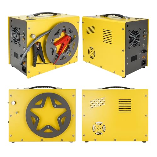 Image of PCP Air Compressor, Auto-stop Powered by DC 12V Car or Home AC 110V /220V, 4500Psi /30Mpa /300Bar Oil /Water Free,Wire Spool Portable Design,PCP Compressor for Paintball, Scuba, Air Rifle