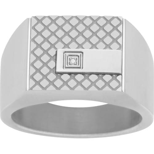 Chevalière Balthazar acier 316L anti-ternissement bague diamant homme