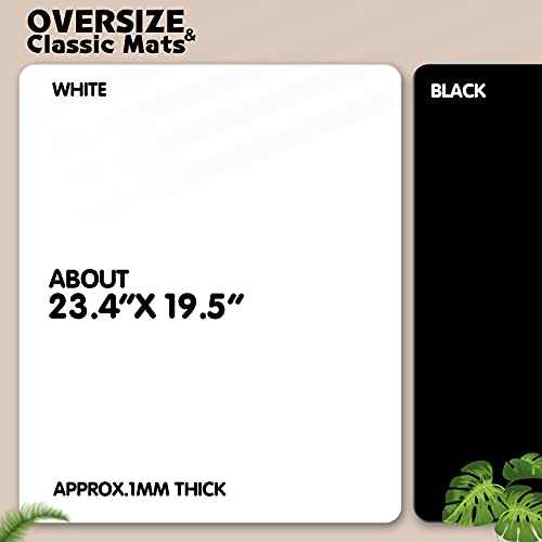 Image of LEOBRO Large Silicone Mats for Crafts, Resin Mold, Playdough, White & Black