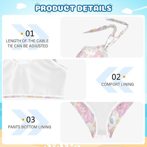 KLL Cute Cute Fairy Girls Two Piece Bikini Set Scoop Neck Swimsuit Swimming Suits Cute Shoulder Strap4