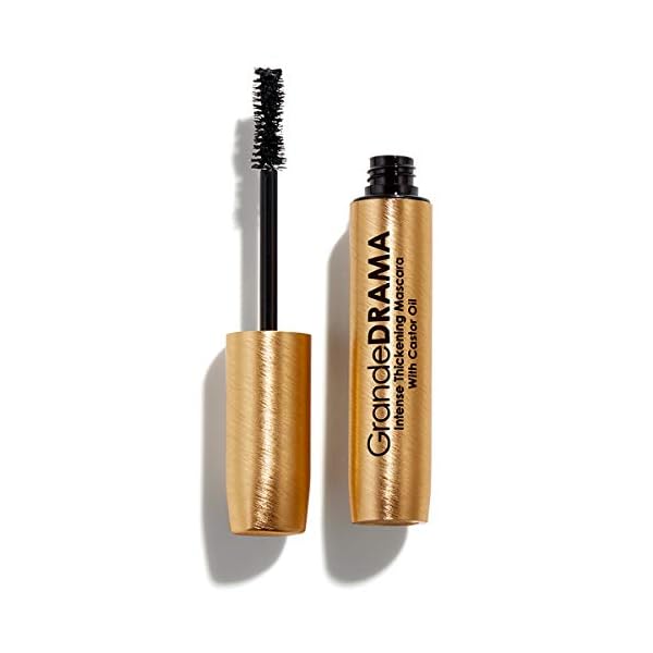 Grande Cosmetics GrandeDRAMA Intense Thickening Mascara with Castor Oil, Volumizing, Conditioning, Buildable Formula
