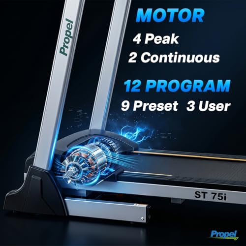 Image of Propel FitnessOne ST 75i Senior & Rehab Treadmill | 0.2 km /h Ultra-Slow Start | Adjustable Handrails & Safety Belt | Forward & Reverse Walking | Wide Belt with Shock Absorption | 120 Kg Capacity