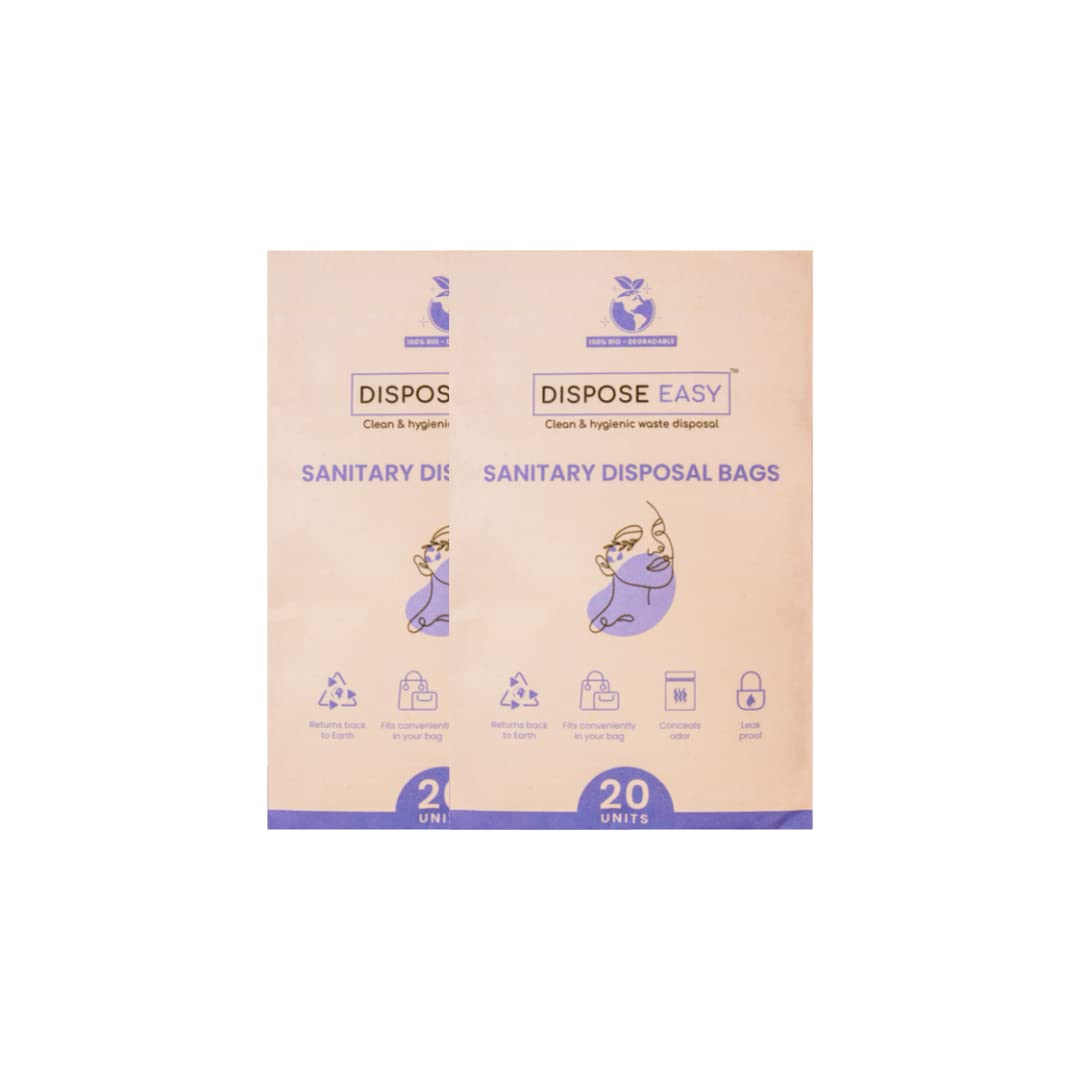 Sanitary Disposal Bags Pack of 40, 100% Compostable Bags | Environment Friendly | Non Plastic | Dispose Easy | Dispose Guilt Free | Sanitary Pad/Napkin Disposal (B0B2591588) Amazon Price History, Amazon Price Tracker