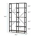 Tribesigns 7-Shelf Vintage Bookshelf, Industrial Staggered Etagere Bookcase, Wood and Metal Book Shelves Display Organizer for Home Office