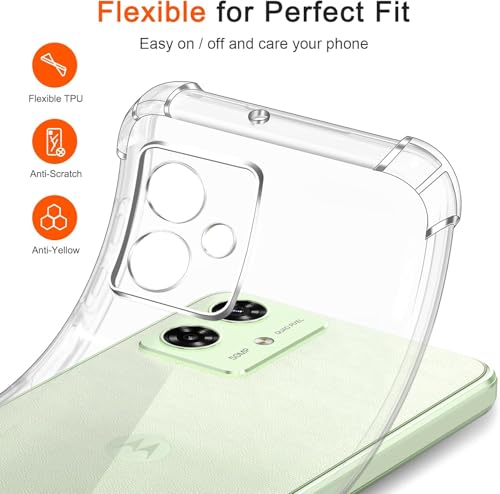 Image of Lustree Motorola G54 / G64 Back Cover Transparent Case | Clear TPU Shockproof Case with Four Corner Protection & Raised Camera Guard | Slim Protective Cover for Moto G54 / G64