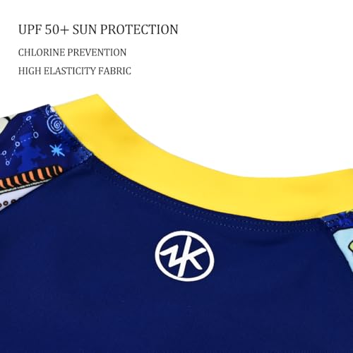 Image of karrack Girls and Boys One Piece Rash Guard Swimsuit Kid Water Sport Short Swimsuit UPF 50+ Sun Protection Bathing Suits
