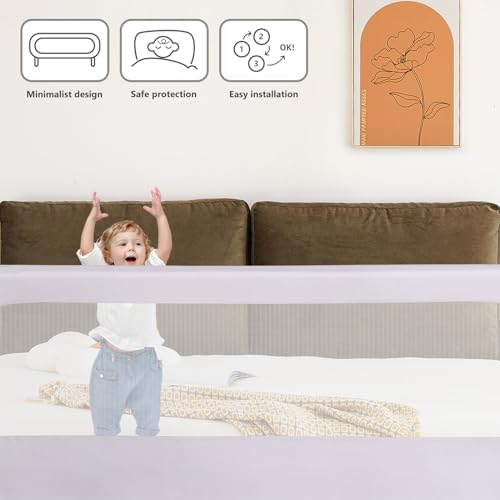 Barrière de lit bébé à hauteur réglable et bords arrondis - 4