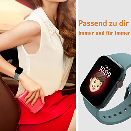 Haojavo Strap Compatible with Apple Watch Strap 41 mm 45 mm 40 mm 44 mm 38 mm 42 mm Replacement Soft Silicone Sport Bracelets Compatible with iWatch 7SE65321 Bracelet Apple Watch Band - Image 4