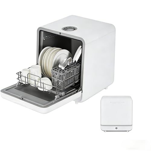 Image of Countertop Dishwasher, Portable Mini Compact Dishwasher with Faucet & Manual 5L Water Tank and 6 Wash Programs, Perfect for Small Spaces Like Apartment, Dorm, Boat, Camper /RV