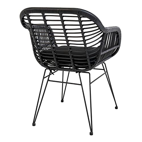 Fauteuils en polyrotin noir Trieste pour table de jardin extérieure - 8
