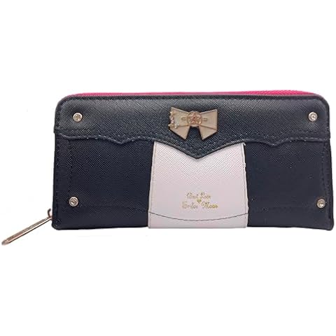 PHILOMI Sailor Moon Wallet Girls Cute Small Purse Delicate Bow Kawaii Wallet Credit Holder ID Window Cover