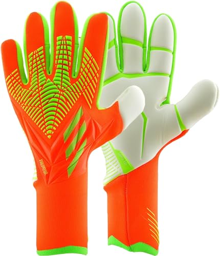 Adidas Predator Pro PC – Silicone Goalkeeper Gloves with Leather Lining, Palm URG 2.0, Protection of Abrasion Abrasion, Input Compression, Solar Red 8