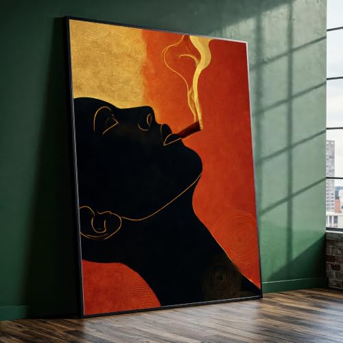 Toile à fumée dorée 80x110cm pour raviver un mur vide sans âme