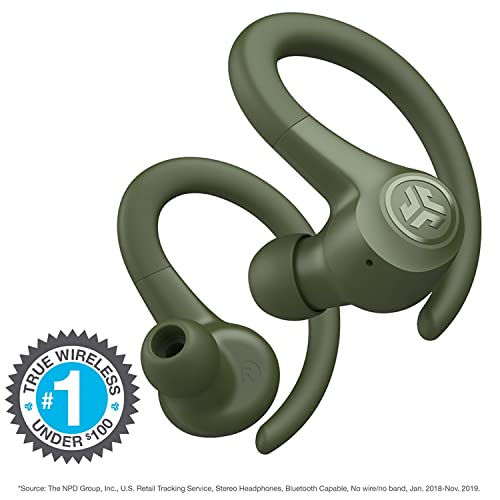 Image of JLab Go Air Sport, Wireless Workout Earbuds Featuring C3 Clear Calling, Secure Earhook Sport Design, 32+ Hour Bluetooth Playtime, and 3 EQ Sound Settings (Green)