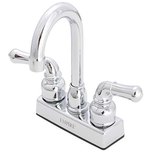 Image of Empire Faucets U-YCH16 4 inch Non-Metallic Bar Faucet with Teapot Handles - Chrome