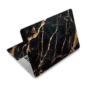 PLIGREAT Black Gold Marble Laptop Skin Sticker Decals Fits 12" 13" 13.3" 14" 15 inch Laptop Universal Removable Vinyl Notebook Art Protector Netbook PC Cover Decal