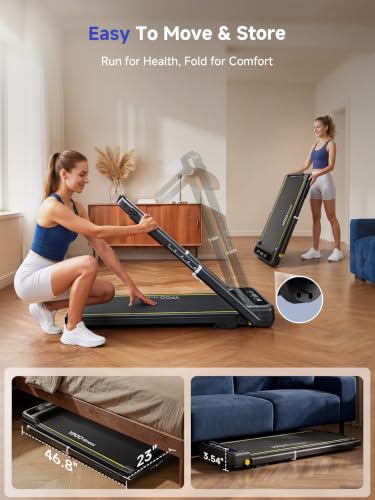 Image of YPOO Walking Pad with Handle Bar 13% Incline 300 LBS,Under Desk Treadmill